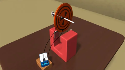 Disc generator or Homopolar generator Stock Footage 46974323