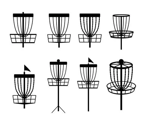 Disc golf basket icon. Vector illustration isolated on white Stock Illustration