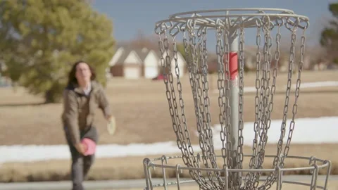 Disc Golf Putting and Missing the Shot. Stock Footage 170013254