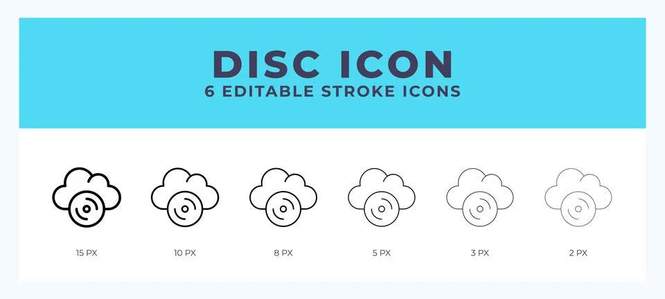 Disc icon with different stroke. Vector illustration. Stock Illustration