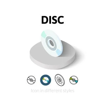 Disc icon in different style Stock Illustration