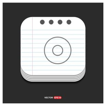 Disc Icon Gray icon on Notepad Style template Vector EPS 10 Free Icon Illustrazione stock
