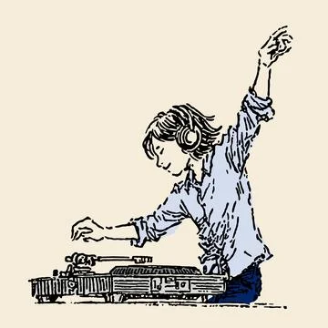 Disc Jockey Stock Illustration