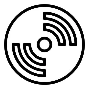 Disc line icon vector illustration isolated on white background Stock Illustration