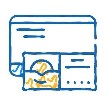 Disc with operating system icon doodle illustration Stock Illustration