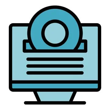 Disc software icon vector flat Stockillustratie