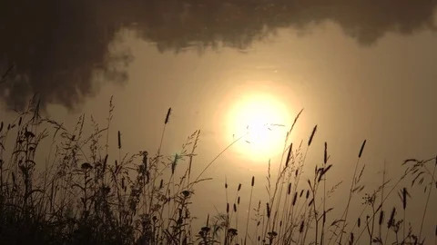 Disc of Sun Timelaps Through a Melting Fog Video stock 78043466