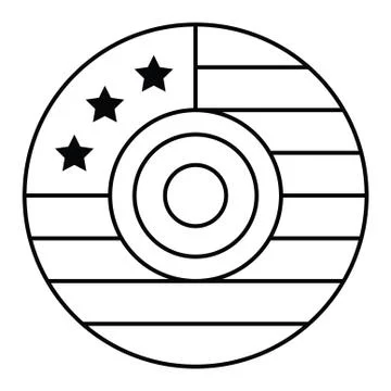 Disc with usa flag pattern, United state independence day related icon Stock Illustration