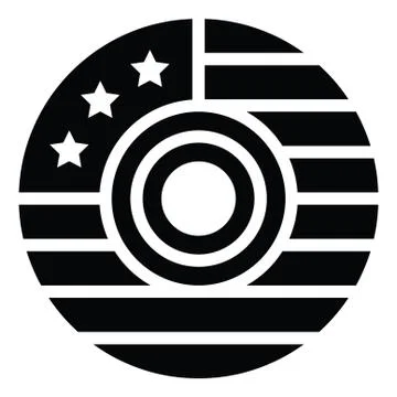 Disc with usa flag pattern, United state independence day related icon Stock Illustration