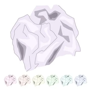 Discard crumpled paper balls vector cartoon graphic Illustrazione stock