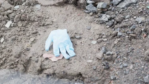 Discarded gloves. End of quarantine Stock Footage 130491052
