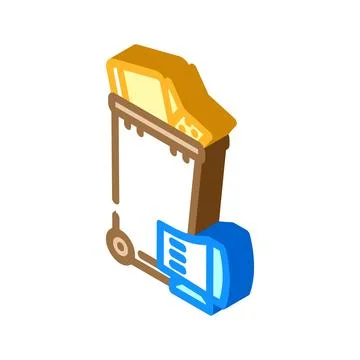 Discarded laptops monitors e waste pollution isometric icon vector illustrati Stock Illustration