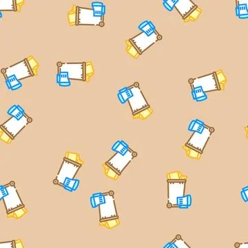 Discarded laptops monitors e waste pollution vector seamless pattern Stock Illustration