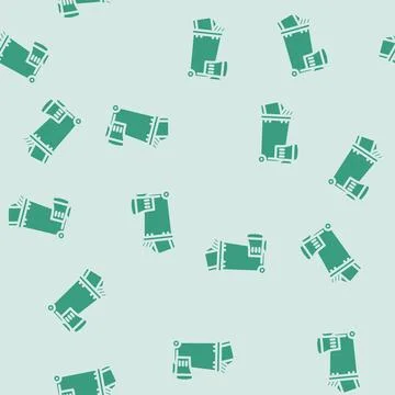 Discarded laptops monitors e waste pollution glyph vector seamless pattern Stock Illustration