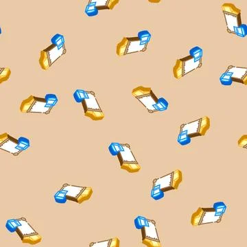 Discarded laptops monitors e waste pollution isometric icon seamless pattern Stockillustratie