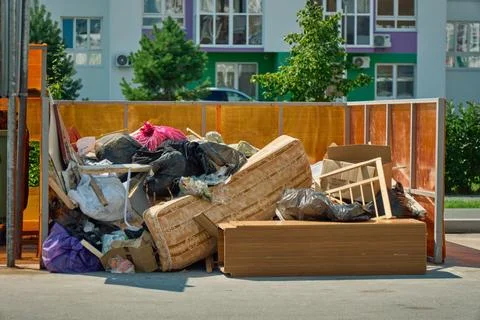 Discarded Old Worn Out Spring Mattress Thrown Outside Illegal Garbage Dump Ne Photos