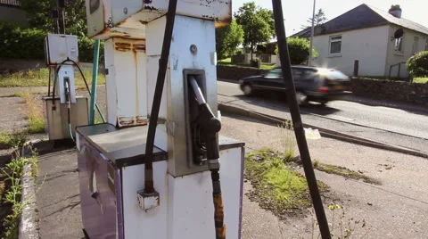 Discarded Petrol Pumps Stockbeeldmateriaal 52943119
