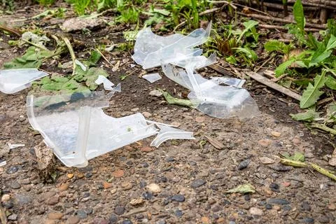 Discarded plastic leading to environmental harm Stock Photos