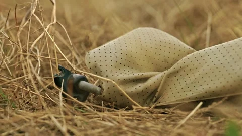 Discarded Plastic Trash and Debris in Rural Field 2 Stock Footage 346700370