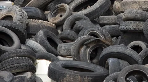 Discarded tires at a dump Stock Footage 57049803
