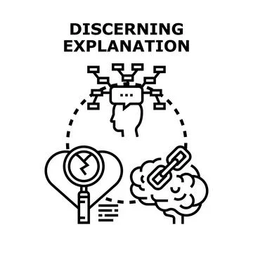 Discerning explanation concept finding solutions problem analysis Stock Illustration