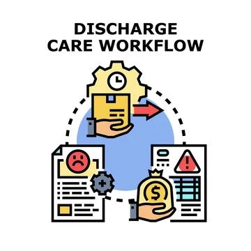 Discharge care workflow vector icon concept 스톡 일러스트