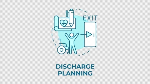Discharge planning blue concept icon animation Stock Footage 341019961