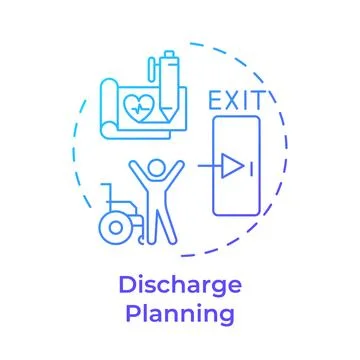 Discharge planning blue gradient concept icon Stock Illustration
