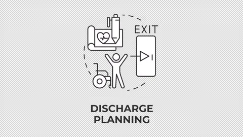 Discharge planning line concept icon animation Stock Footage 340282930