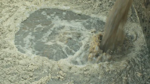 Discharge of waste water into segment clarifier biological activated sludge Stock Footage 98161516