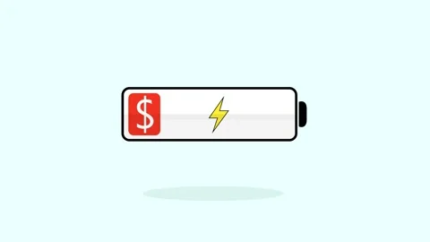 Discharged battery. Creative concept of economic crisis 库存影片 145270552