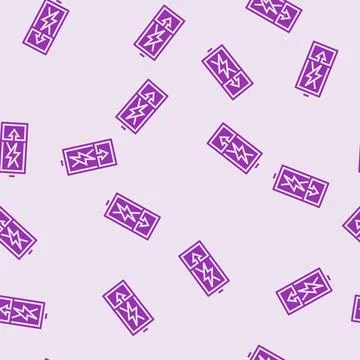 Discharging battery glyph seamless pattern Stock Illustration