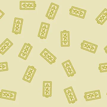 Discharging battery line seamless pattern Illustrazione stock