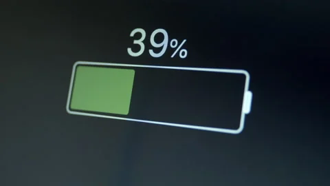 Discharging Progress in Percents Of EV Electric Car Battery On Dashboard Panel Stock Footage 167187517