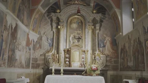Disciples of Emmaus, mural, Hungary Stock Footage 166520613
