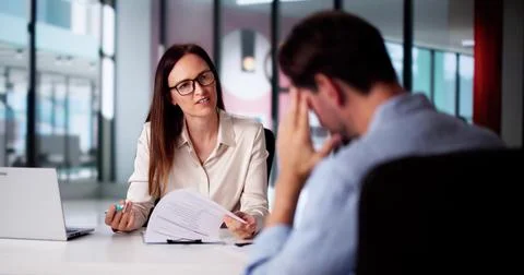 Disciplinary Meeting Or Interview Fail In Office Foto stock