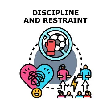 Discipline and restraint concept with self control and motivation Stock Illustration