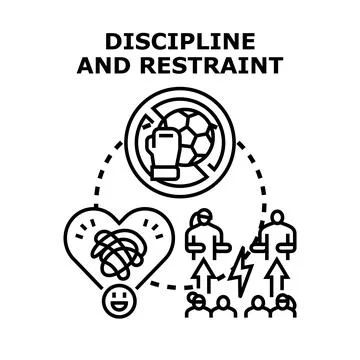 Discipline and restraint concept with self control and motivation Stock Illustration