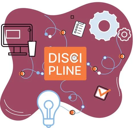 Discipline concept icon. Time management. Working day idea, time for work, hobby Ilustração Stock