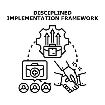 Disciplined implementation framework for business growth partnership Stock Illustration