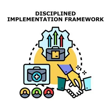 Disciplined implementation framework for business growth partnership Stock Illustration