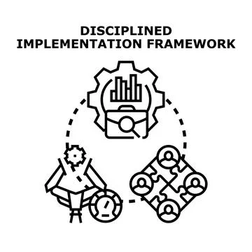 Disciplined implementation framework business process development Stockillustratie