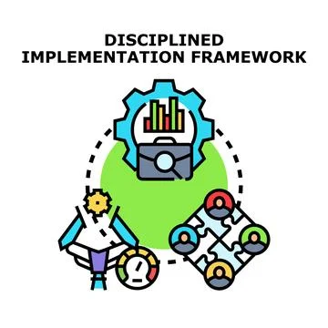 Disciplined implementation framework business process development Stockillustratie