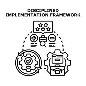 Disciplined implementation framework for project management success Stock Illustration