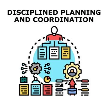 Disciplined planning and coordination optimizing project management flow 库存插图
