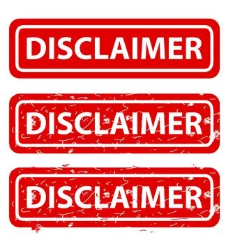 Disclaimer, rust dirty red simple rectangle vector rubber stamp effect Illustrazione stock