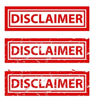 Disclaimer, rust dirty red simple rectangle vector rubber stamp effect Stock Illustration