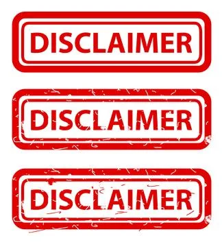 Disclaimer, rust dirty red simple rectangle vector rubber stamp effect Stock Illustration