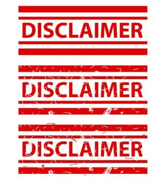 Disclaimer, rust dirty red simple rectangle vector rubber stamp effect Stock Illustration