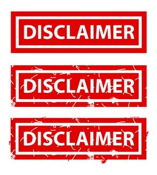 Disclaimer, rust dirty red simple rectangle vector rubber stamp effect Stock Illustration